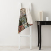 Land patchwork quilt, 3D textuur. Sherpa Deken (In situ)