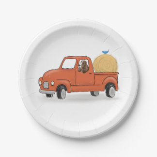 Land pick-up truck verjaardag papieren bordje