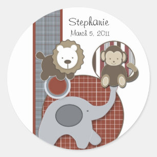 Land Plaid Baby Boy Sticker