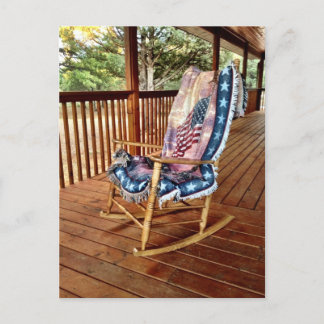 Land Porch Rocker American Flag Throw Briefkaart