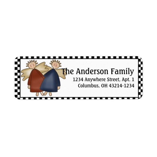 Land Prim Angels Return Address Labels (Voorkant)