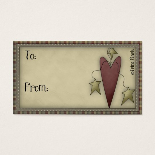 Land Prim Heart - CadeauLabel Visitekaartjes (Voorkant)