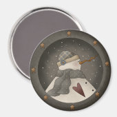 Land Primitief Snowman Magneet (Voorkant / Achterkant)