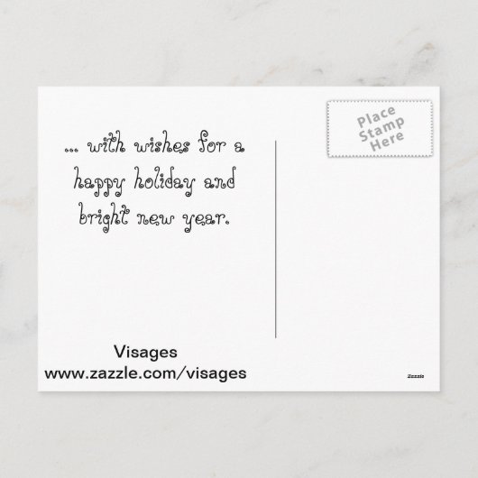 Land Primitief Snowman met Blauwe Vogel Feestdagenkaart (Achterkant)