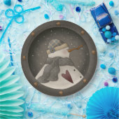 Land Primitief Snowman Papieren Bordje (Feest)