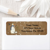 Land Primitieve Snowman adreslabel Etiket (Insitu)