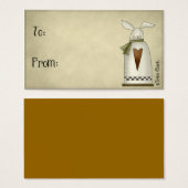 Land Primitive Bunny Design Gift Labels Visitekaartje (Voorkant /achterkant)