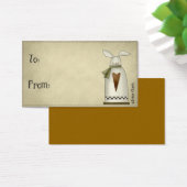 Land Primitive Bunny Design Gift Labels Visitekaartje (Bureau)