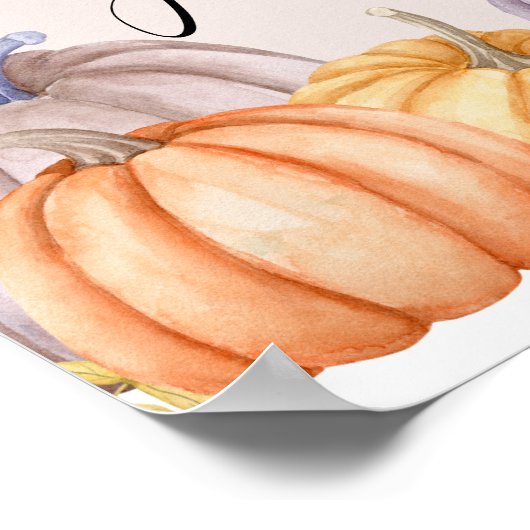 Land Pumpkin Blush Herfst Kaarten en Gifts Poster (Hoek)