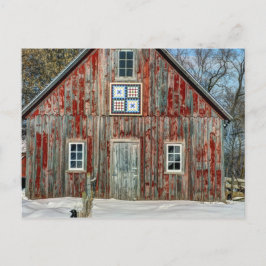 Land Quilt Old Barn Briefkaart