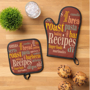 Land Recept Gezegden Verbrand Aantal Ovenwant & Pannenlap Set