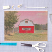 Land Red White Barn Pink Sky Tissuepapier (Craft)