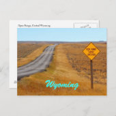 Land Road Open Range Wyoming Briefkaart (Voorkant / Achterkant)