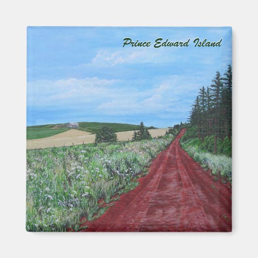 Land Road Square Magnet Magneet (Voorkant)