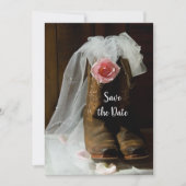 Land Roos Cowboy Boots Wedding Save the Date (Voorkant)