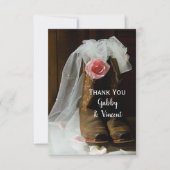 Land Roos en Cowboy Boots Wedding Bedankt (Voorkant)