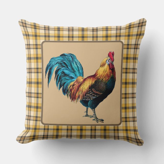 Land Rooster Brown Pset Kussen (Voorkant)