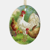  Land Rooster en kippen Keramisch Ornament (Rechts)