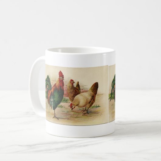 land Rooster en mok kippen (Voorkant links)