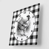 Land Rooster zwarte witte klok (Hoek)