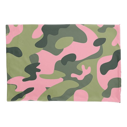Land Roze Groen Leger Camo Camouflage Patroon Kussensloop (Voorkant)