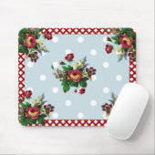 Land Rozen Stippen en Gingham Mousepad Muismat (Met muis)