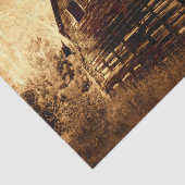 Land Rustic Barn  Brown Sepia Texture Tissuepapier (Detail)