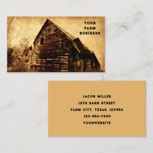 Land Rustic Barn  Brown Sepia Texture Visitekaartje