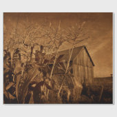 Land Rustic Barn  bruin Boerderij Textuur Cadeaupapier (Vlak)