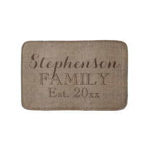 Land Rustic Burlap Naam Badmat