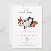 Land Rustic Cowboy Waterverf Baby shower Kaart (Voorkant)