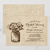 Land Rustic Mason Jar Vrijgezellenfeest Kaart (Voorkant / Achterkant)