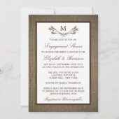 Land Rustic Monogram Branch Burlap Verloving Kaart (Voorkant)