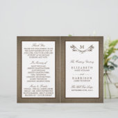 Land Rustic Monogram Branch & Burlap Wedding (Staand voorkant)
