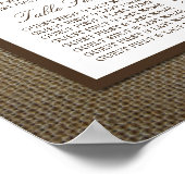 Land Rustic Monogram Branch & Burlap Wedding Poster (Hoek)