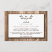 Land Rustic Monogram Branch & Wood Weddenschap Informatiekaartje (Voorkant)