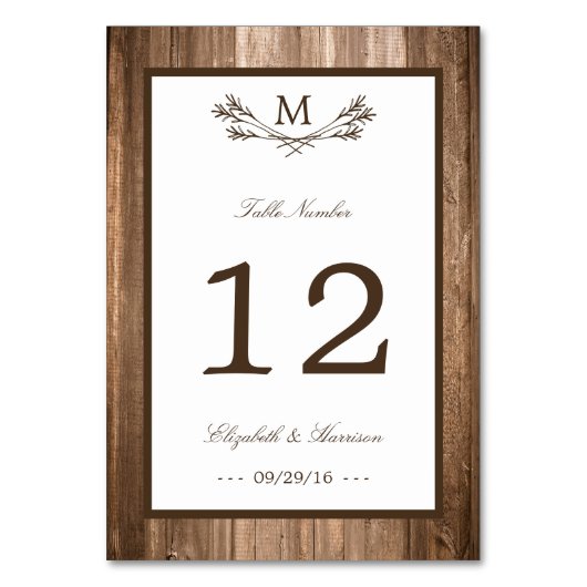 Land Rustic Monogram Branch & Wood Weddenschap Kaart (Voorkant)
