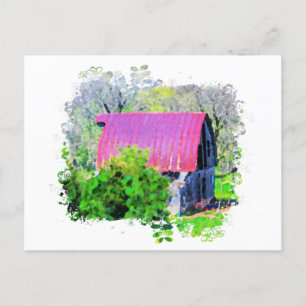 *~* Land Rustic Old Barn AR19 Farming Briefkaart