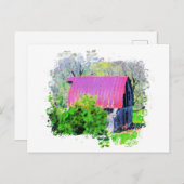 *~* Land Rustic Old Barn AR19 Farming Briefkaart (Voorkant / Achterkant)