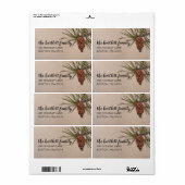 Land Rustic Pinecone Shipping Etiket (Full Sheet)