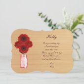 Land Rustic Red Mason Jar Maid of Honor Kaart (Staand voorkant)