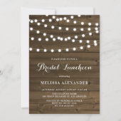 Land Rustic String Lights Wood Bridal Luncheon Kaart (Voorkant)