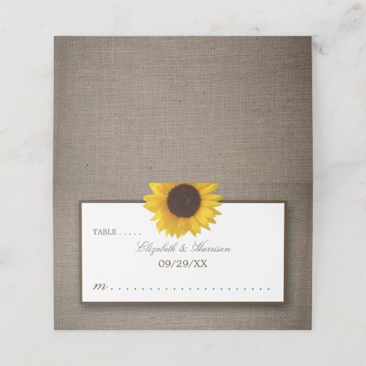 Land Rustic Sunflower & Burlap Wedding (Buitenkant ongevouwen)