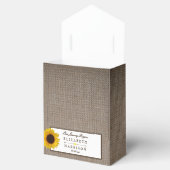 Land Rustic Sunflower & Burlap Wedding Bedankdoosjes (Geopend)