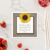 Land Rustic Sunflower & Burlap Wedding Servet (Insitu)
