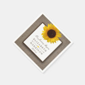 Land Rustic Sunflower & Burlap Wedding Servet (Hoek)