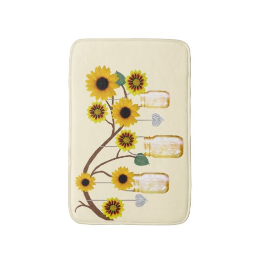 Land Rustieke Gele Mason Jars Bath Mat (Voorkant Verticaal)