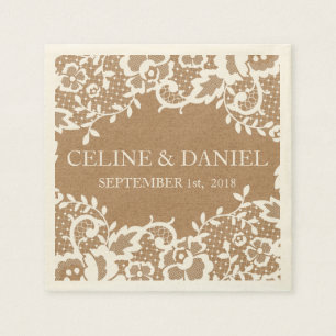 Land Rustieke Kant Bruiloft Servetten