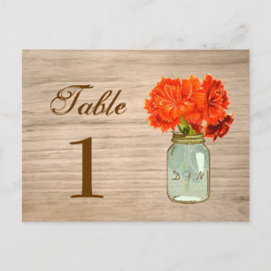 Land Rustieke Mason Jar Bloemen Tafelnummer