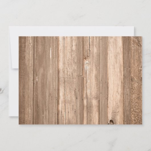 Land Rustige houtmonogram sparen de datum Save The Date (Achterkant)